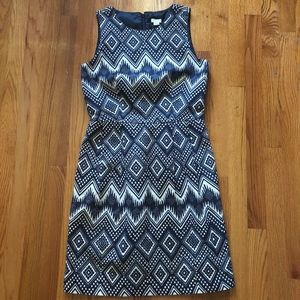 J. CREW Tribal Print sheath dress with pockets